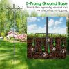 2 Packs 91in Heavy Duty Double Shepherds Hook Bird Feeder Pole Garden Hanging Holder with 5 Adjustable Height 5 Prong Base for Bird Feeder Garden Plan