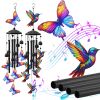 Butterfly Wind Chimes for Outside Metal Wind Chimes with Aluminum Tubes Deep Soothing Sound Decor for Garden Yard Home Patio Gift for Women Men