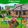 2 Packs 76in Heavy Duty Double Shepherds Hook Bird Feeder Pole Garden Hanging Holder with 4 Adjustable Height 5 Prong Base for Bird Feeder Garden Plan