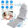 Full Body Bath Pillow with Headrest Lumbar Support Quick-Drying Bathtub Cushion with Breathable 4D Honeycomb Mesh Cushion Nonslip Machine Washable
