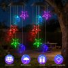 2Pack Solar Moon and Star Wind Chimes 7 Color Changing Wind Chimes for Outside IPX4 Waterproof Outdoor Garden Yard Decor