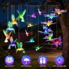 3Pack Solar Hummingbird Butterfly Dragonfly Wind Chimes 7 Color Changing Wind Chime for Outside IPX4 Waterproof Outdoor Garden Yard Decor