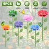 6Pack Metal Bee Watering Stations, Anti-Drowning Bee Butterfly Feeders Pollinator Stakes with Artificial Flowers for Outdoor Garden Courtyard Decor