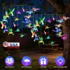 3Pack Solar Hummingbird Butterfly Dragonfly Wind Chimes 7 Color Changing Wind Chime for Outside IPX4 Waterproof Outdoor Garden Yard Decor