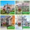 2 Packs 91in Heavy Duty Double Shepherds Hook Bird Feeder Pole Garden Hanging Holder with 5 Adjustable Height 5 Prong Base for Bird Feeder Garden Plan
