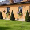 2 Packs 76in Heavy Duty Double Shepherds Hook Bird Feeder Pole Garden Hanging Holder with 4 Adjustable Height 5 Prong Base for Bird Feeder Garden Plan