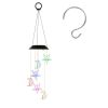 2Pack Solar Moon and Star Wind Chimes 7 Color Changing Wind Chimes for Outside IPX4 Waterproof Outdoor Garden Yard Decor