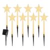 8Pack Christmas Solar Stake Light 64LED Beads Star-Shaped Pathway Lights With 8 Lighting Modes IP64 Waterproof Xmas Decoration For Garden Patio Yard P
