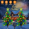 2Pack 37.4in Height Solar Christmas Tree With 100 Colorful LED Beads 8 Lighting Modes For Xmas Decoration IP44 Waterproof Outdoor Pathway Stake Light