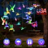 3Pack Solar Hummingbird Butterfly Dragonfly Wind Chimes 7 Color Changing Wind Chime for Outside IPX4 Waterproof Outdoor Garden Yard Decor