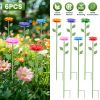 6Pack Metal Bee Watering Stations, Anti-Drowning Bee Butterfly Feeders Pollinator Stakes with Artificial Flowers for Outdoor Garden Courtyard Decor