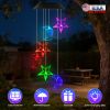 2Pack Solar Moon and Star Wind Chimes 7 Color Changing Wind Chimes for Outside IPX4 Waterproof Outdoor Garden Yard Decor