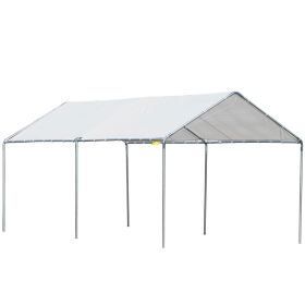 Outsunny 10'x 20' Heavy Duty Carport Car Canopy with Water UV Protection and Simple Open Design, Gray