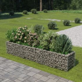 Gabion Raised Bed Silver Galvanized Steel Large Durable