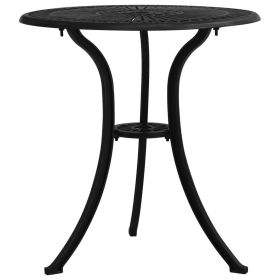 Garden Table Black Cast Aluminum Medium Decorative Inlays
