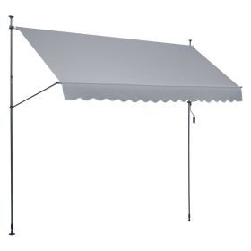 VEVOR 157x47" Patio Awning Retractable Awning Sunshade Shelter with Crank Handle