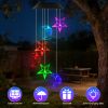 Solar Moon and Star Wind Chime 7 Color Changing Wind Chime for Outside IPX4 Waterproof Outdoor Garden Yard Decor