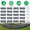 16FT Non-Digging Plastic Landscape Edging 20Pcs Faux Cobbled Stone Garden Borders with 20 Spikes Shovel Gloves Flexible Bendable for Flower Beds Pathw