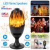 Led Flame Speakers Torch Wireless Speaker Waterproof Stereo Bass Speaker Outdoor Light-Up Speaker Atmosphere Led Flickers Night Light Patio Stake Ligh