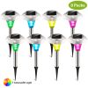 8Pcs Solar Garden Lights Outdoor Ip44 Waterproof Solar Pathway Lights Color Changing Landscape Lamps 10Hrs Lawn Lighting For Yard Driveway Walkway