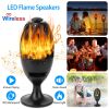 Led Flame Speakers Torch Wireless Speaker Waterproof Stereo Bass Speaker Outdoor Light-Up Speaker Atmosphere Led Flickers Night Light Patio Stake Ligh
