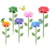 6Pack Metal Bee Watering Stations, Anti-Drowning Bee Butterfly Feeders Pollinator Stakes With Artificial Flowers For Outdoor Garden Courtyard Decor
