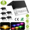 6Pcs Solar Powered Deck Lights Outdoor Acrylic Bubbles Decorative Step Fence Lamp Ip55 Waterproof Warm White/Color Changing Night Lights For Patio Gar