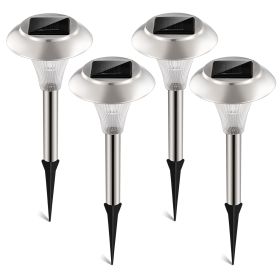 4Packs Solar Garden Lights Outdoor Ip44 Waterproof Solar Pathway Lights Color Changing Landscape Lamps 10Hrs Lawn Lighting For Yard Driveway Walkway
