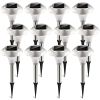 12Packs Solar Garden Lights Outdoor Ip44 Waterproof Solar Pathway Lights Color Changing Landscape Lamps 10Hrs Lawn Lighting For Yard Driveway Walkway