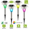 4Packs Solar Garden Lights Outdoor Ip44 Waterproof Solar Pathway Lights Color Changing Landscape Lamps 10Hrs Lawn Lighting For Yard Driveway Walkway