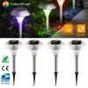 4Packs Solar Garden Lights Outdoor Ip44 Waterproof Solar Pathway Lights Color Changing Landscape Lamps 10Hrs Lawn Lighting For Yard Driveway Walkway