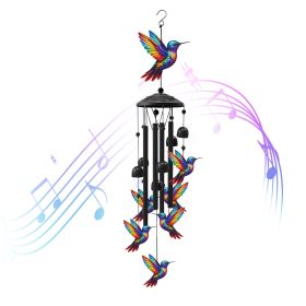 Hummingbird Wind Chimes For Outside Metal Wind Chimes With Aluminum Tubes Deep Soothing Sound Decor For Garden Yard Home Patio Gift For Women Men