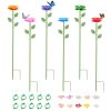 6Pack Metal Bee Watering Stations, Anti-Drowning Bee Butterfly Feeders Pollinator Stakes With Artificial Flowers For Outdoor Garden Courtyard Decor