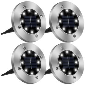 4Pcs Solar Powered Ground Light Outdoor Ip65 Waterproof Buried In-Ground Lamp Decorative Path Deck Lawn Patio Lamp