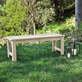 Outdoor Patio Backless Cedar Wood 4-Ft. Garden Bench In Natural Finish