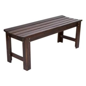 4-Ft. Outdoor Patio Cedar Wood Backless Garden Bench In Burnt Brown Finish