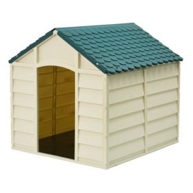 Large Heavy Duty Outdoor Waterproof Dog House In Beige Polypropylene