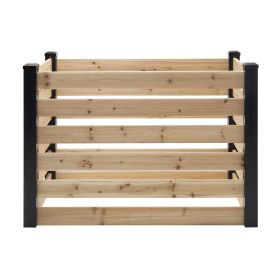120 Gallon Outdoor Cedar Wooden Compost Bin In Natural Black Wood Finish