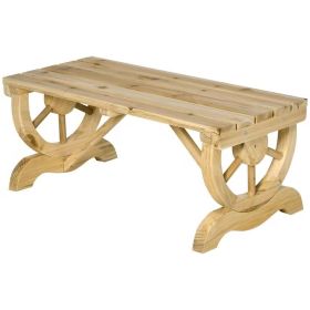 Outdoor Farmhouse Patio Backyard 2-Person Garden Bench In Natural Finish