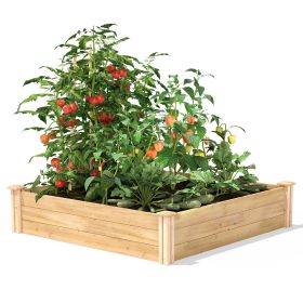 4Ft X 4Ft Outdoor Pine Wood Raised Garden Bed Planter Box - Made In Usa