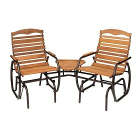 Modern Farmhome 3 Piece Glider Chairs Set With Side Table