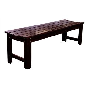 5-Feet Backless Outdoor Garden Patio Cedar Wood Bench In Burn Brown