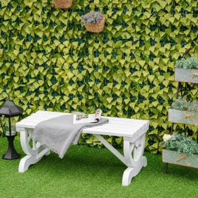 Outdoor Farmhouse Fir Wood 2-Person Garden Bench In White Finish