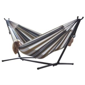 Desert Moon Pattern Cotton Hammock With 9-Ft Steel Stand