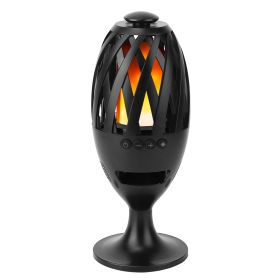 Led Flame Speakers Torch Wireless Speaker Waterproof Stereo Bass Speaker Outdoor Light-Up Speaker Atmosphere Led Flickers Night Light Patio Stake Ligh