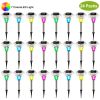 24Packs Solar Garden Lights Outdoor Ip44 Waterproof Solar Pathway Lights Color Changing Landscape Lamps 10Hrs Lawn Lighting For Yard Driveway Walkway
