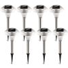 8Pcs Solar Garden Lights Outdoor Ip44 Waterproof Solar Pathway Lights Color Changing Landscape Lamps 10Hrs Lawn Lighting For Yard Driveway Walkway