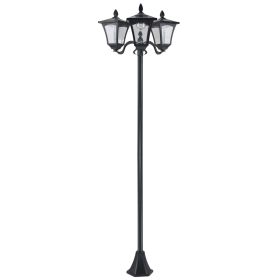 Outdoor Lamp Post Lights, Triple Head Solar Powered Lamp, Street Vintage Solar Post Lamp, for Backyard, Garden Pathway, Driveway, 72 Inches