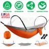 Camping Hammock with Mosquito Net 3-in-1 Portable Hammock Tent with BuiltIn Mosquito Net Dual-Way Zippers 440lbs Capacity Attached Storage Pocket for
