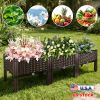 Outdoor Raised Garden Bed with Legs Elevated Planter Box with Self-watering System for Garden Patio Balcony Vegetables Flowers Herbs PP Plastic Box Ea